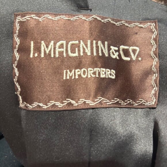 VINTAGE 50s I. MAGNIN Full Length Demi Buff MINK FUR COAT Mahogany Shawl Collar - Picture 5 of 11